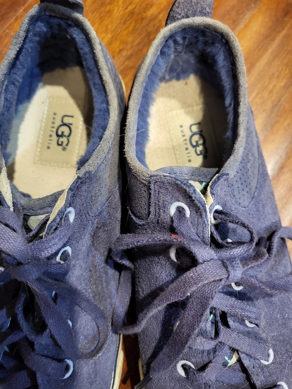 UGG Navy Suede Lace-Up Sneakers - Picture 2 of 3